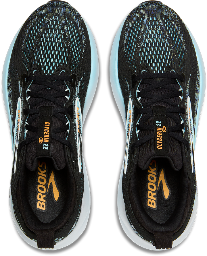 Brooks Mens Glycerin 22 - Black/Atomizer/Blazing Orange - Neutral - AW25