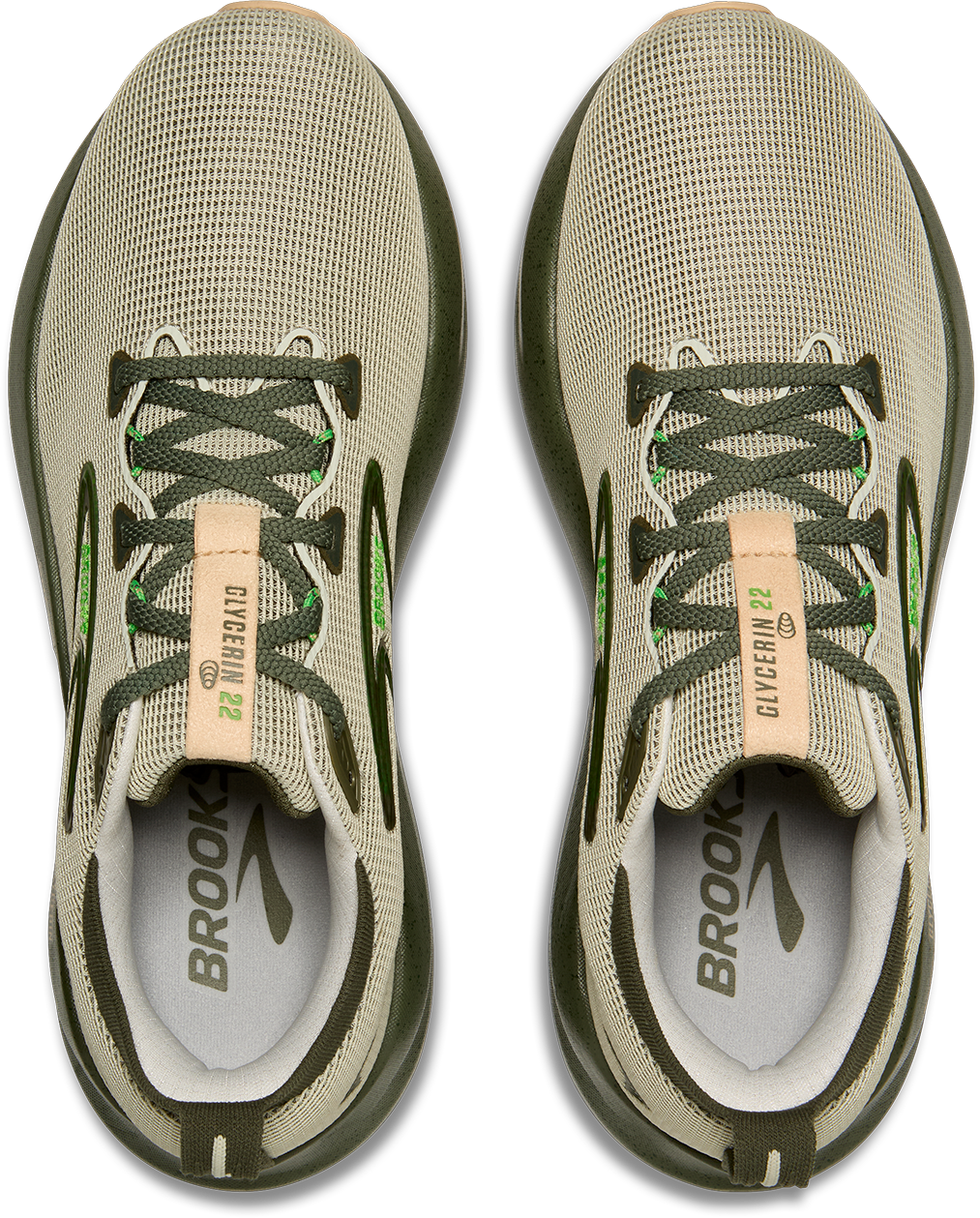 Brooks Mens Glycerin 22 - Beetle/Celadon/Ivory - Neutral - AW25