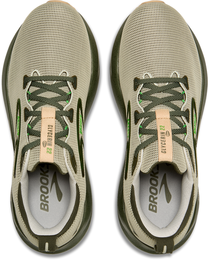 Brooks Mens Glycerin 22 - Beetle/Celadon/Ivory - Neutral - AW25