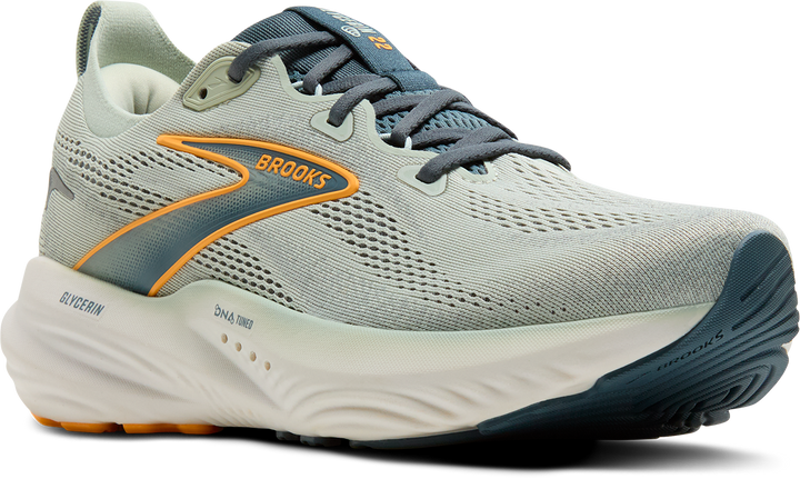 Brooks Mens Glycerin 22 - Smoke/Stormy/Orange - Neutral - AW25