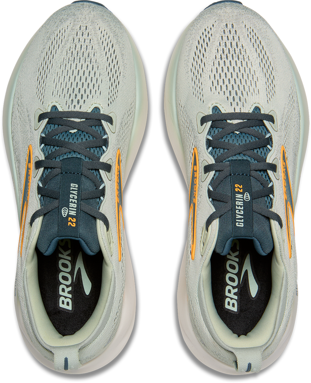 Brooks Mens Glycerin 22 - Smoke/Stormy/Orange - Neutral - AW25