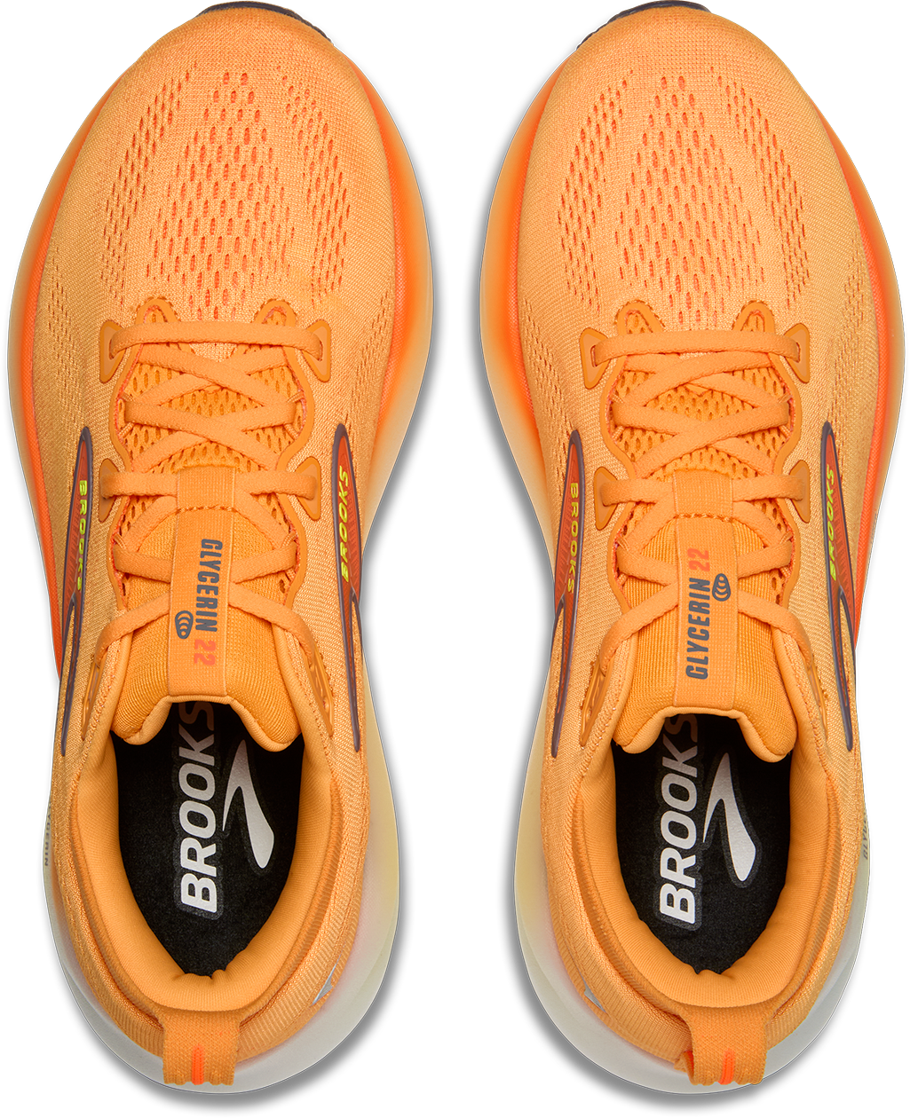 Brooks Mens Glycerin 22 - Orange/Nightlife/White - Neutral - AW25