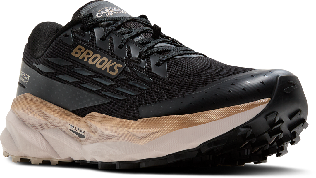 Brooks Mens Cascadia 19 GTX - Black/Ebony/Chateau Gray - Trail - AW25