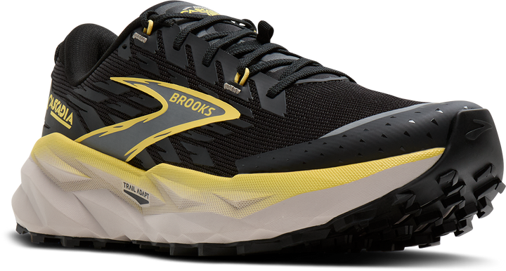 Brooks Mens Cascadia 19 - Black/Yellow/Chateau - Trail - SS26