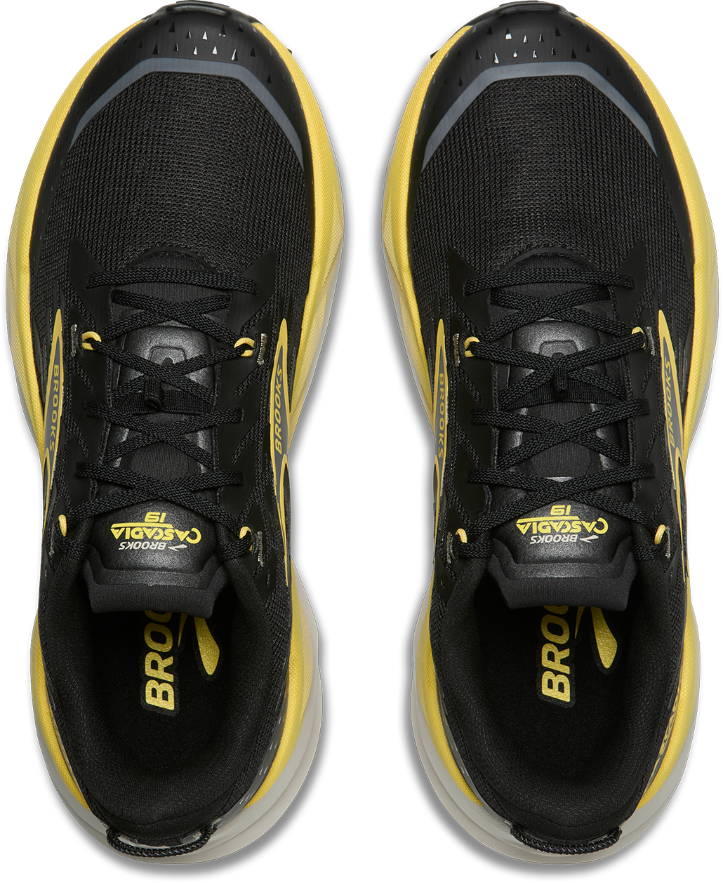 Brooks Mens Cascadia 19 - Black/Yellow/Chateau - Trail - SS26
