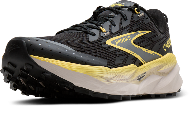Brooks Mens Cascadia 19 - Black/Yellow/Chateau - Trail - SS26