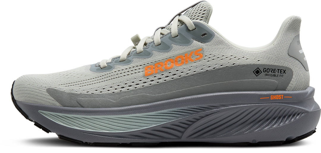 Brooks Mens Ghost 17 GTX - Smoke/Primer Gray/Orange - Neutral - AW25