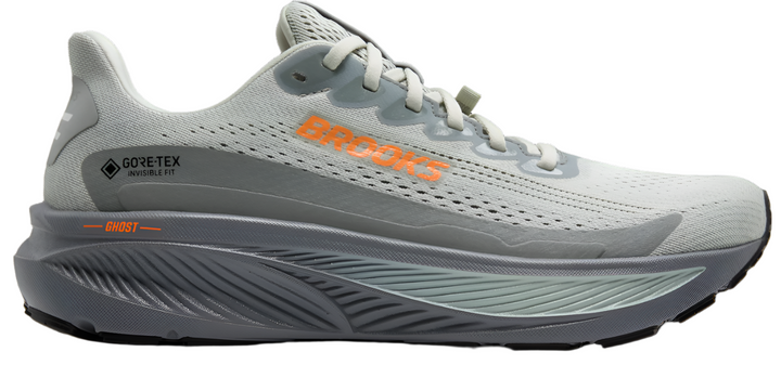 Brooks Mens Ghost 17 GTX - Smoke/Primer Gray/Orange - Neutral - AW25