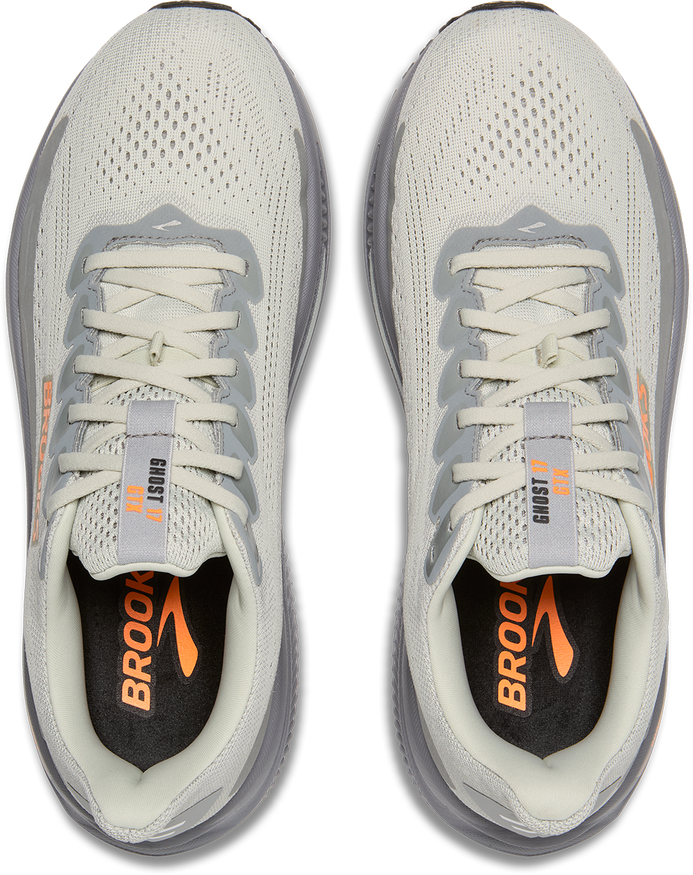 Brooks Mens Ghost 17 GTX - Smoke/Primer Gray/Orange - Neutral - AW25