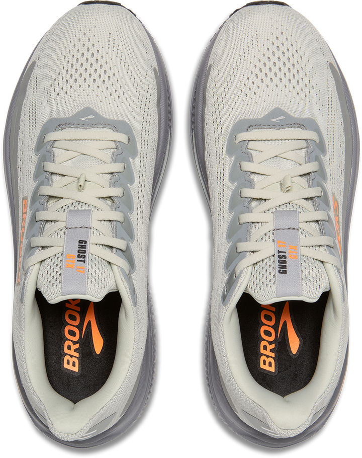 Brooks Mens Ghost 17 GTX - Smoke/Primer Gray/Orange - Neutral - AW25