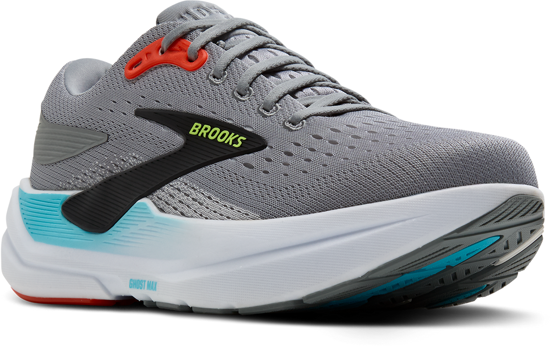 Brooks Mens Ghost Max 3 - Primer Grey/Antarctica/Red - Neutral - AW25