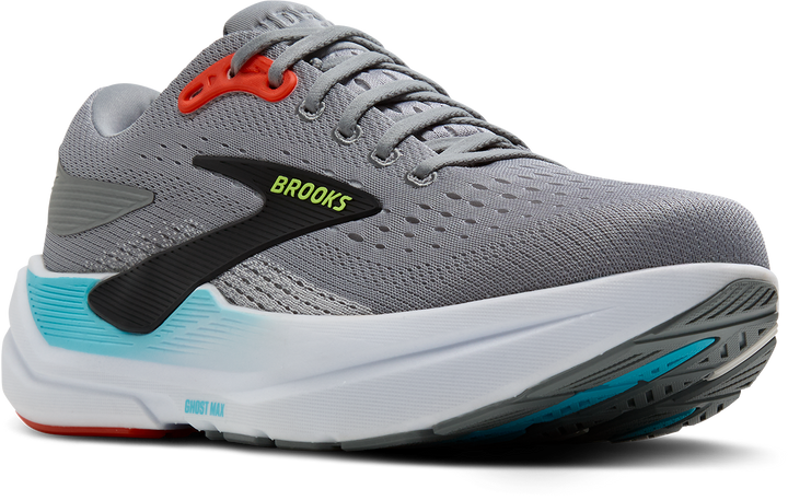 Brooks Mens Ghost Max 3 - Primer Grey/Antarctica/Red - Neutral - AW25