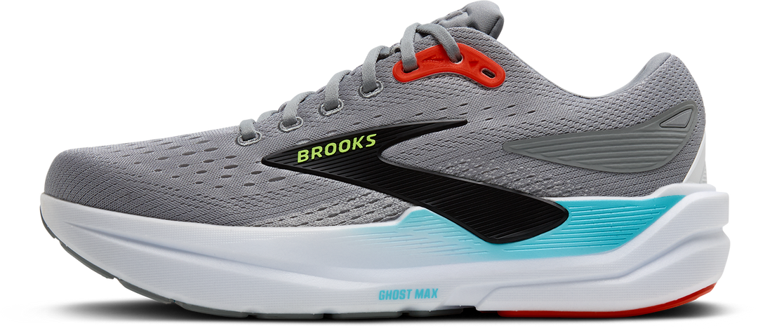 Brooks Mens Ghost Max 3 - Primer Grey/Antarctica/Red - Neutral - AW25