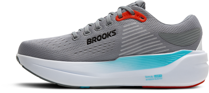 Brooks Mens Ghost Max 3 - Primer Grey/Antarctica/Red - Neutral - AW25