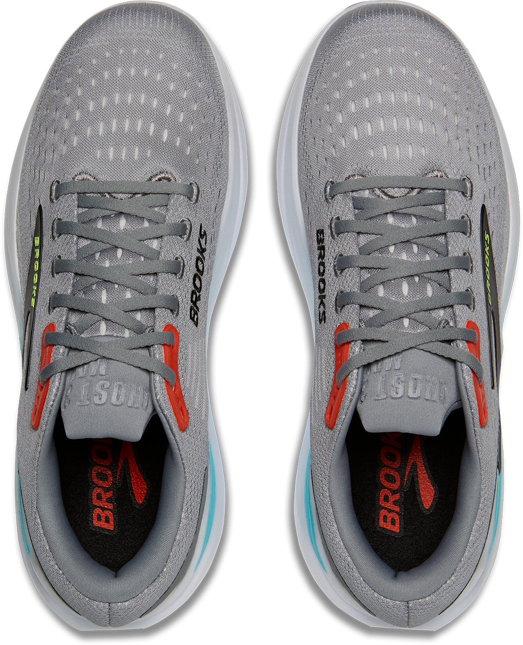 Brooks Mens Ghost Max 3 - Primer Grey/Antarctica/Red - Neutral - AW25