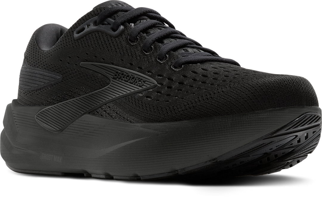 Brooks Mens Ghost Max 3 Extra Wide - 4E Width - Black/Black/Ebony - Neutral - AW25