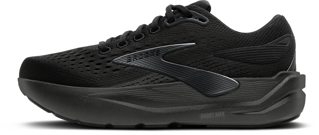 Brooks Mens Ghost Max 3 Extra Wide - 4E Width - Black/Black/Ebony - Neutral - AW25