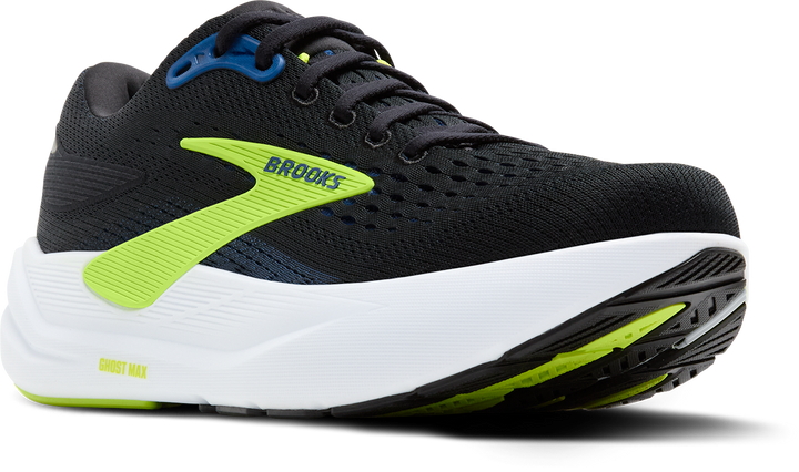 Brooks Mens Ghost Max 3 - Black/Navy/Acid Lime - Neutral - AW25