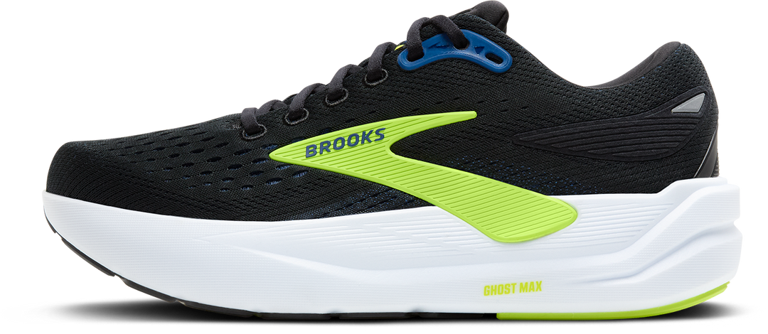 Brooks Mens Ghost Max 3 - Black/Navy/Acid Lime - Neutral - AW25