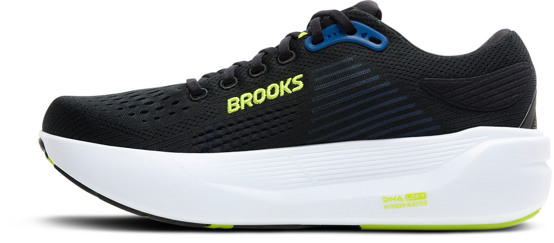 Brooks Mens Ghost Max 3 - Black/Navy/Acid Lime - Neutral - AW25