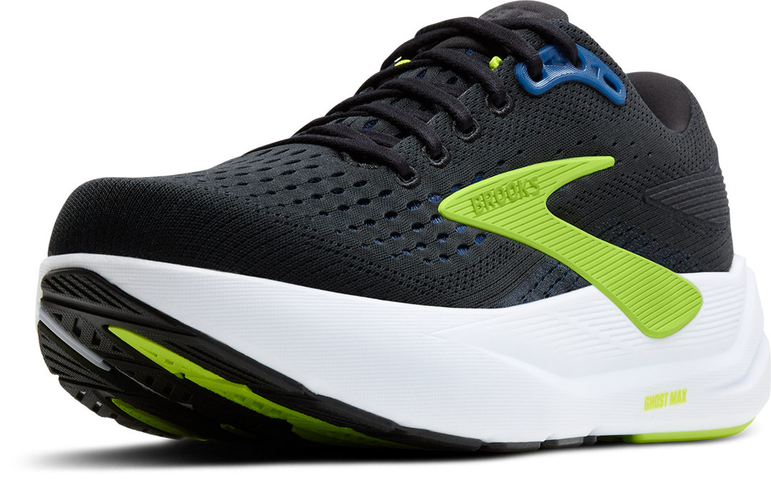 Brooks Mens Ghost Max 3 - Black/Navy/Acid Lime - Neutral - AW25