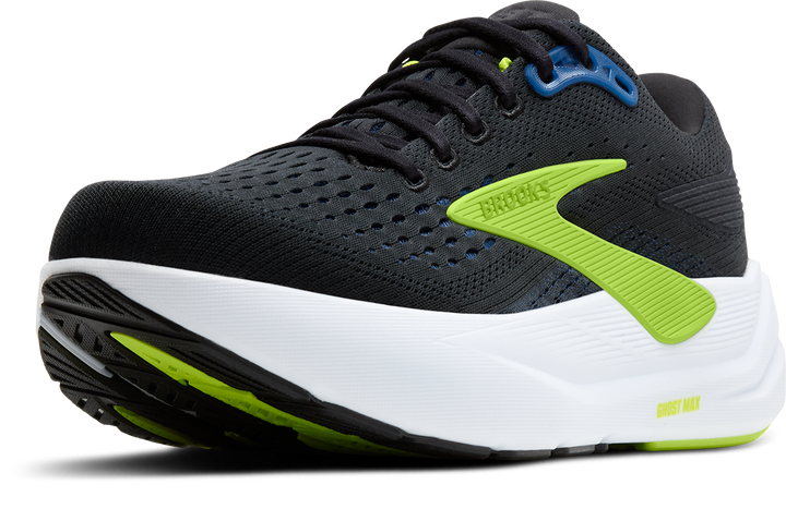 Brooks Mens Ghost Max 3 - Black/Navy/Acid Lime - Neutral - AW25