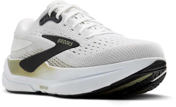 Brooks Mens Ghost Max 3 Wide - 2E Width - Bright White/Tea/Black - Neutral - AW25