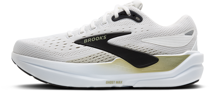 Brooks Mens Ghost Max 3 Wide - 2E Width - Bright White/Tea/Black - Neutral - AW25