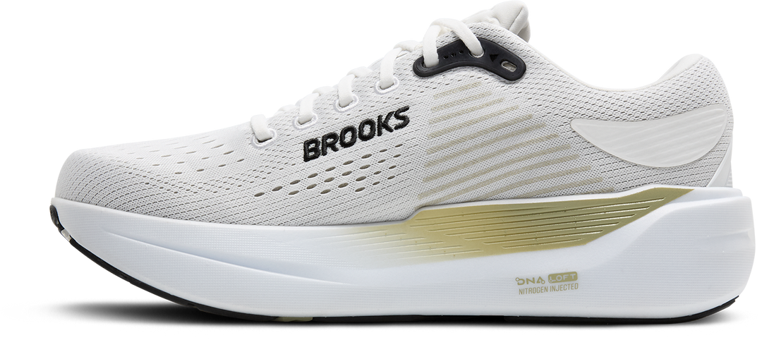 Brooks Mens Ghost Max 3 Wide - 2E Width - Bright White/Tea/Black - Neutral - AW25