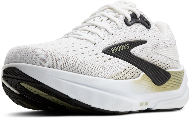 Brooks Mens Ghost Max 3 Wide - 2E Width - Bright White/Tea/Black - Neutral - AW25
