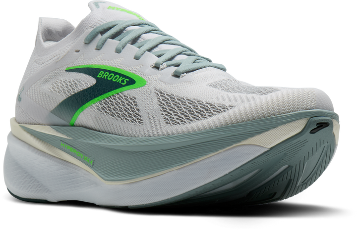 Brooks Mens Hyperion Max 3 - White/Grey Mist/Green - Neutral - SS26