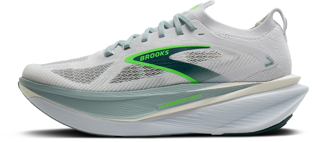 Brooks Mens Hyperion Max 3 - White/Grey Mist/Green - Neutral - SS26