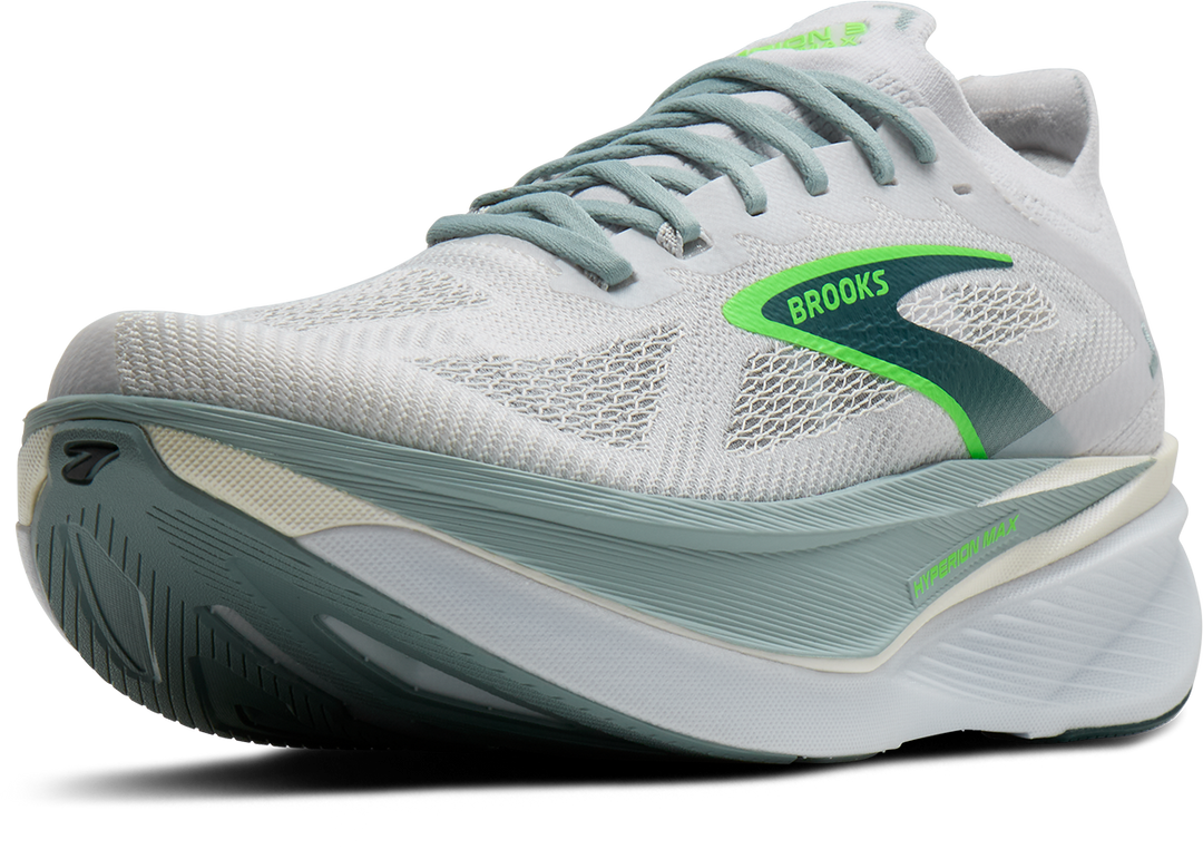 Brooks Mens Hyperion Max 3 - White/Grey Mist/Green - Neutral - SS26