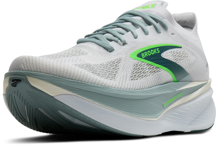 Brooks Mens Hyperion Max 3 - White/Grey Mist/Green - Neutral - SS26