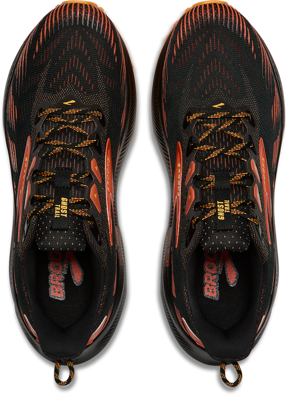 Brooks Mens Ghost Trail - Black/Red/Orange - Trail - AW26