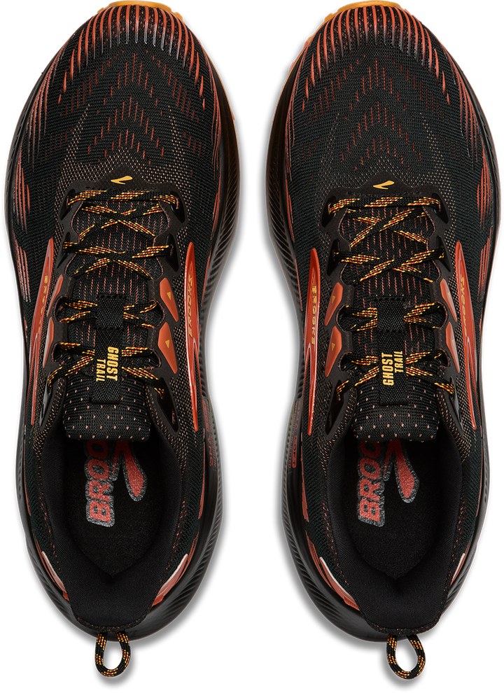 Brooks Mens Ghost Trail - Black/Red/Orange - Trail - AW26