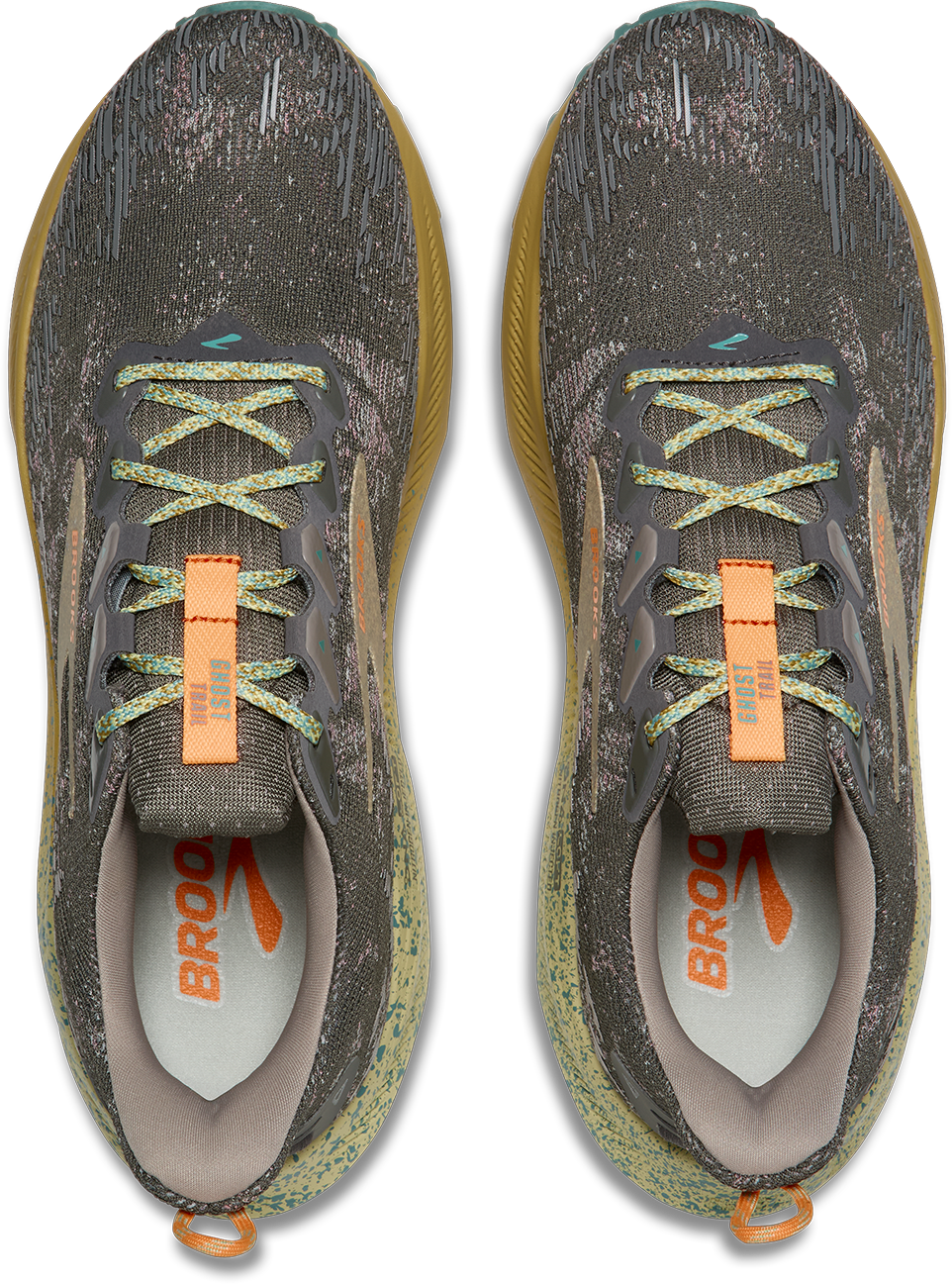 Brooks Mens Ghost Trail - Grey/Orange/Golden Mist - Trail - AW26