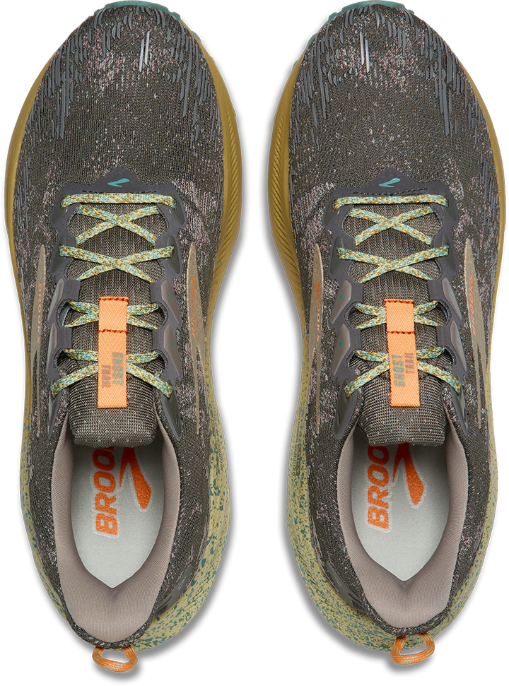 Brooks Mens Ghost Trail - Grey/Orange/Golden Mist - Trail - AW26