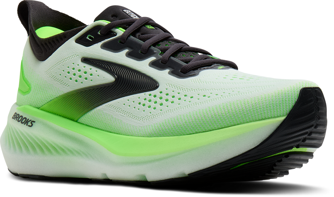 Brooks Mens Glycerin 23 - White/Phantom/Green Gecko - Neutral - SS26