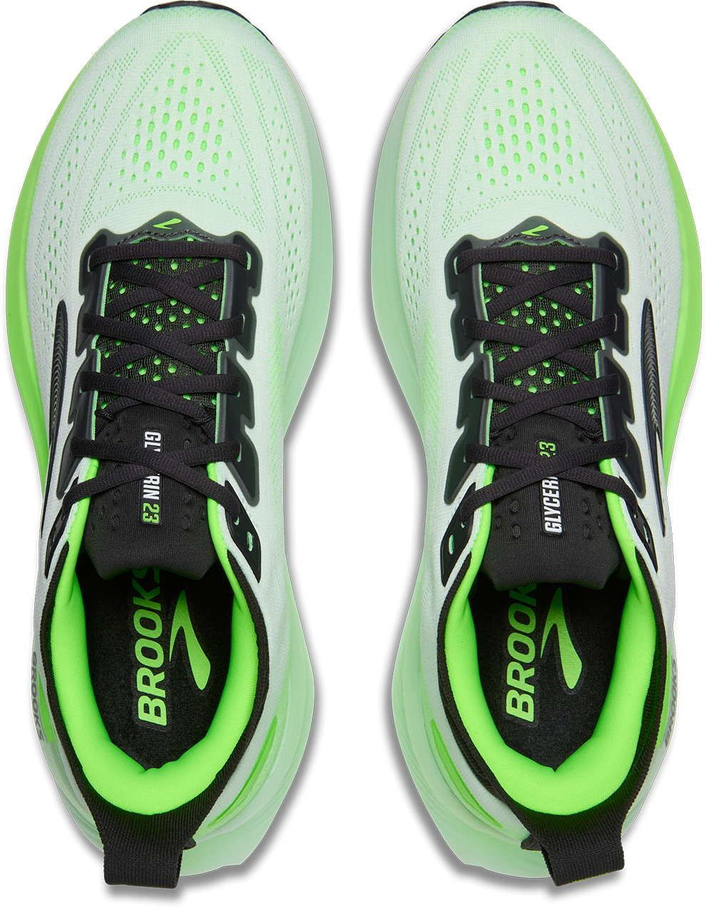 Brooks Mens Glycerin 23 - White/Phantom/Green Gecko - Neutral - SS26