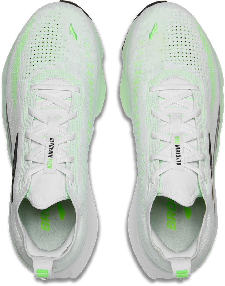 Brooks Herren Glycerin Flex – Weiß/Grüner Gecko/Phantom – SS26