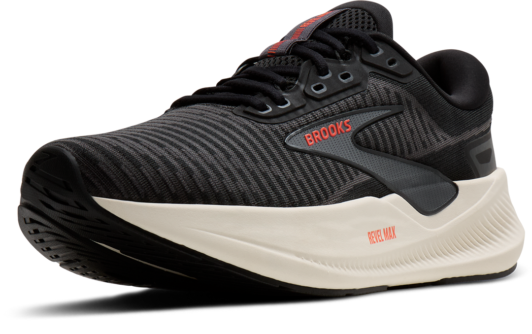 Brooks Mens Revel Max - Black/Ebony/Tigerlilly - Neutral - AW26