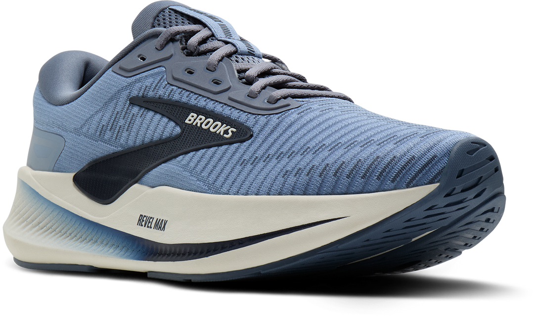 Brooks Mens Revel Max - Rain Washed/Grey/Navy - Neutral - AW26