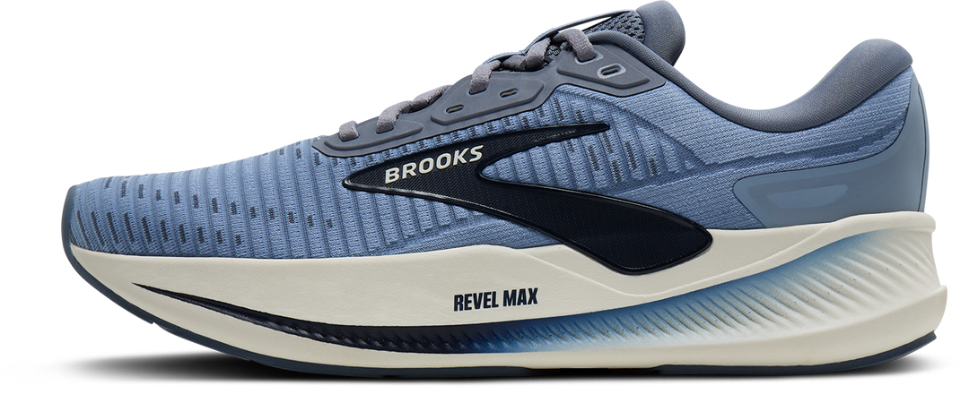 Brooks Mens Revel Max - Rain Washed/Grey/Navy - Neutral - AW26