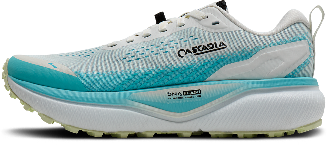 Brooks Mens Cascadia 20 - White/Blue/Black - Trail - AW26