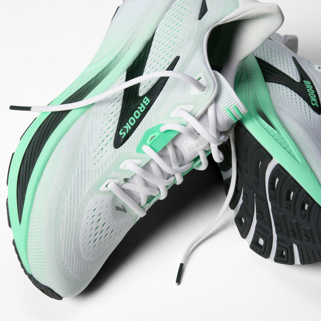 Brooks Mens Ghost 18 - White/Spring Bud/Spruce - Neutral - AW26
