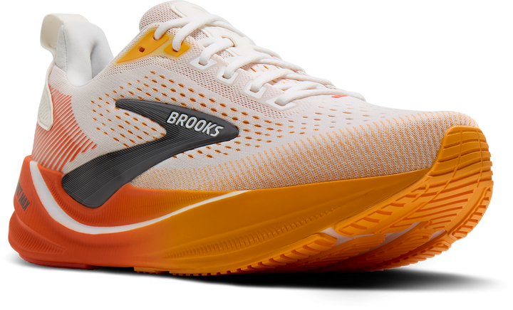 Brooks Mens Ghost Max 4 - White/Orange/Red - Neutral - AW26