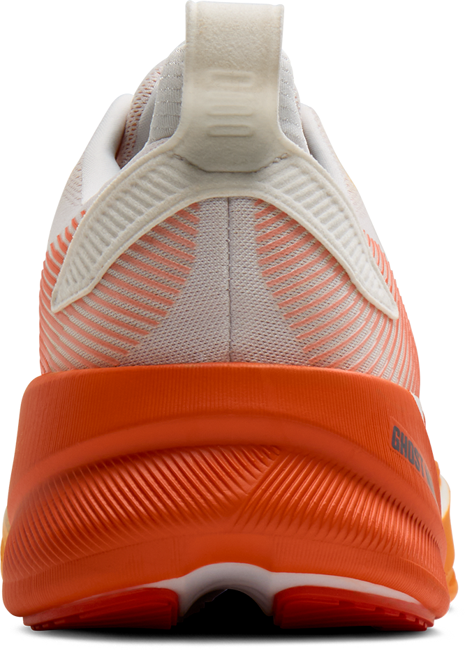 Brooks Mens Ghost Max 4 - White/Orange/Red - Neutral - AW26