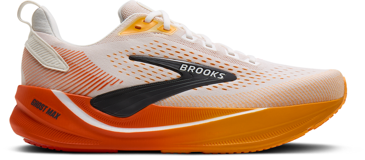 Brooks Mens Ghost Max 4 - White/Orange/Red - Neutral - AW26