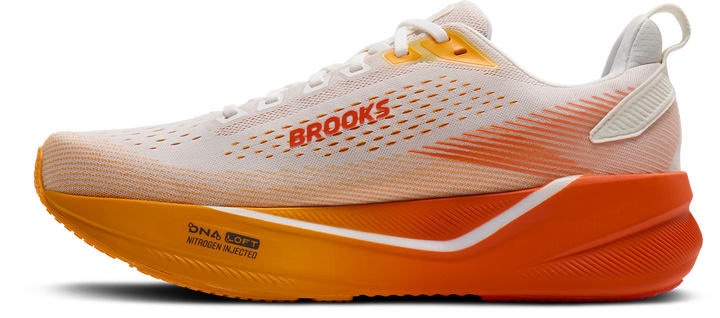 Brooks Mens Ghost Max 4 - White/Orange/Red - Neutral - AW26